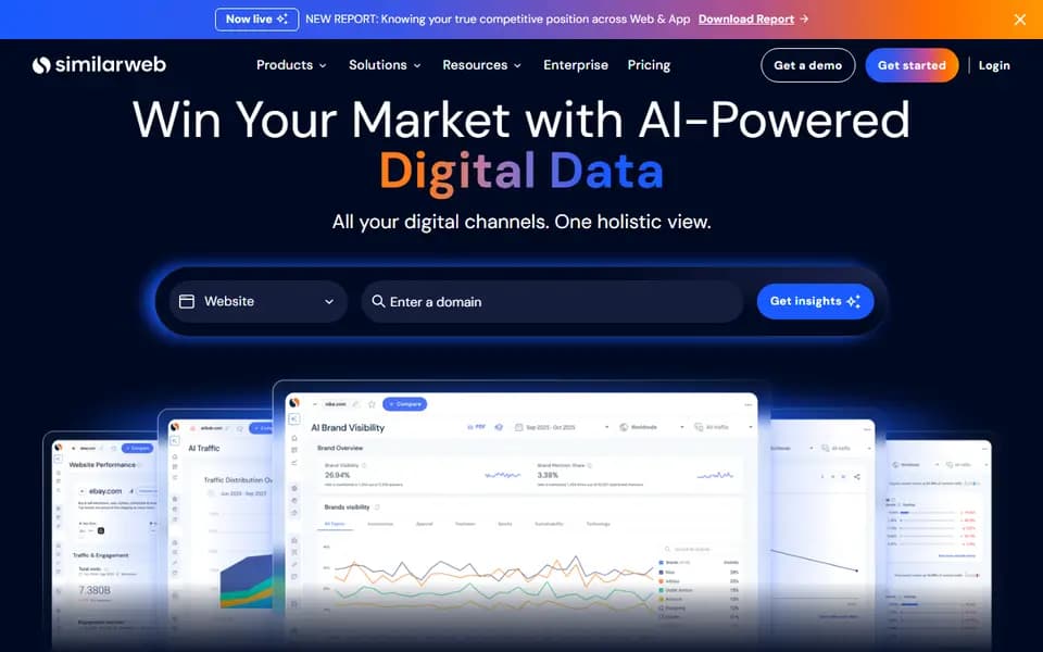 Page d'accueil de Similarweb