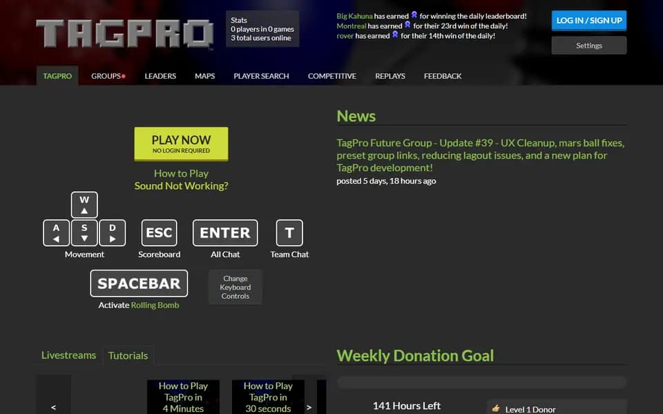 TagPro homepage