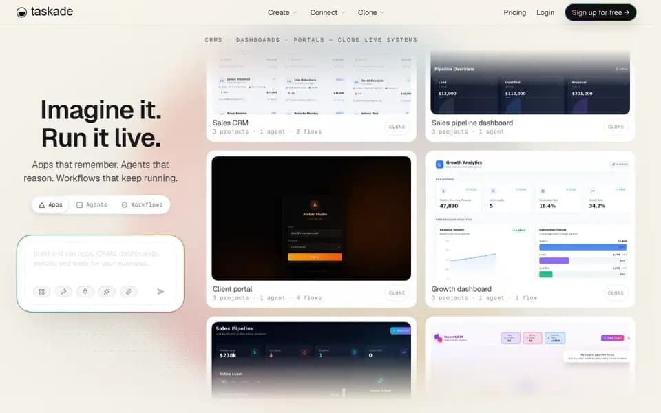 Taskade homepage