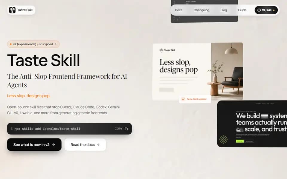 Taste Skill homepage