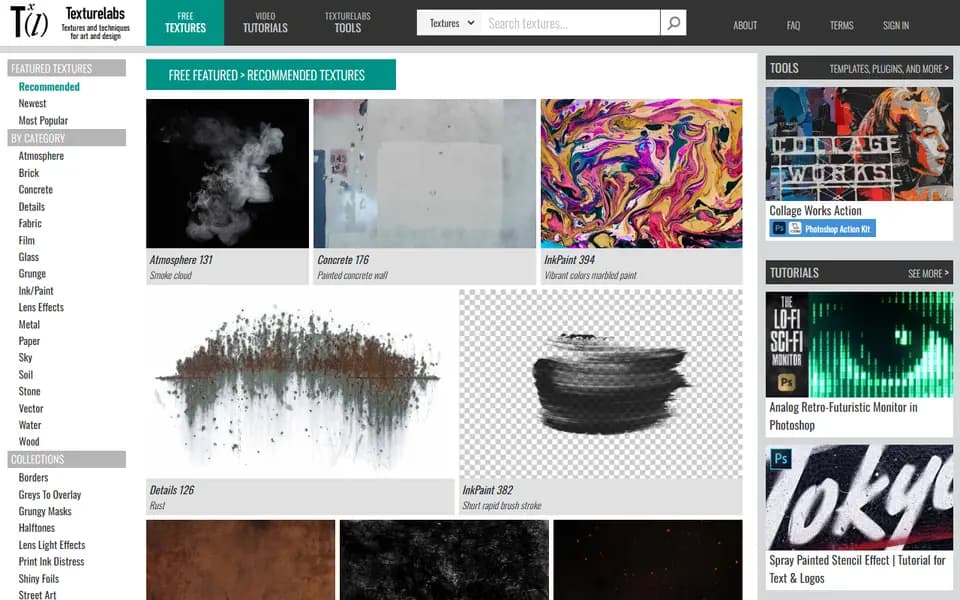 Texturelabs homepage