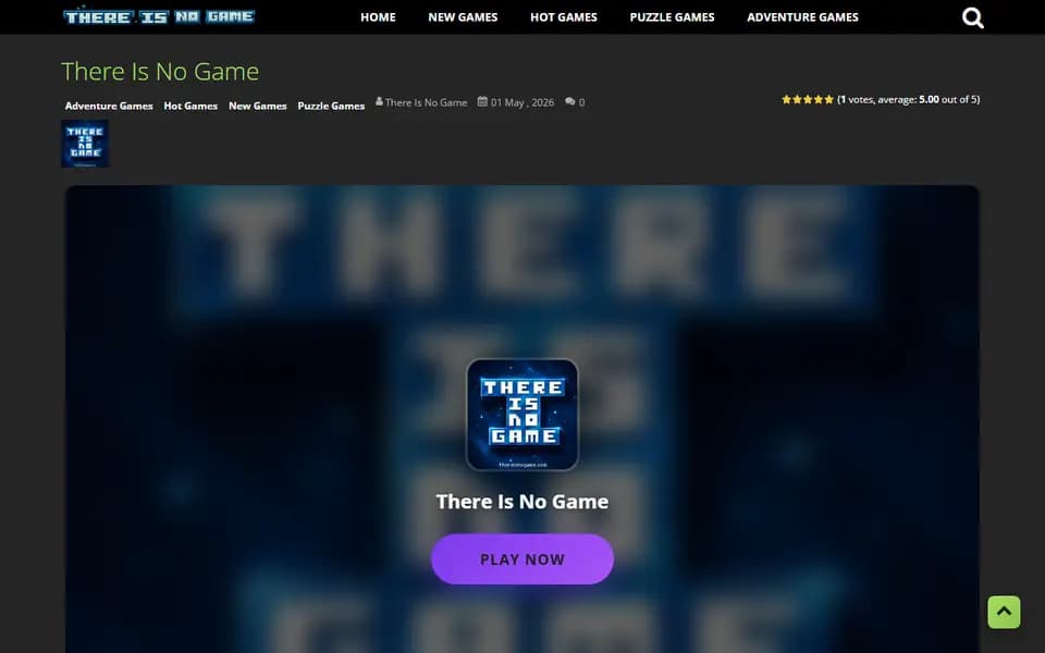There Is No Game homepage