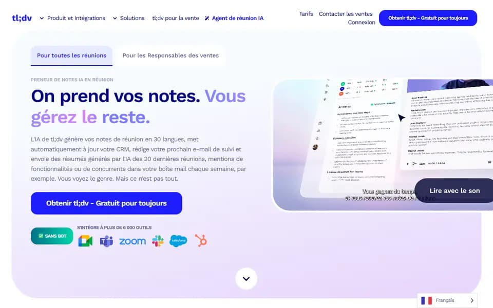 tl;dv homepage