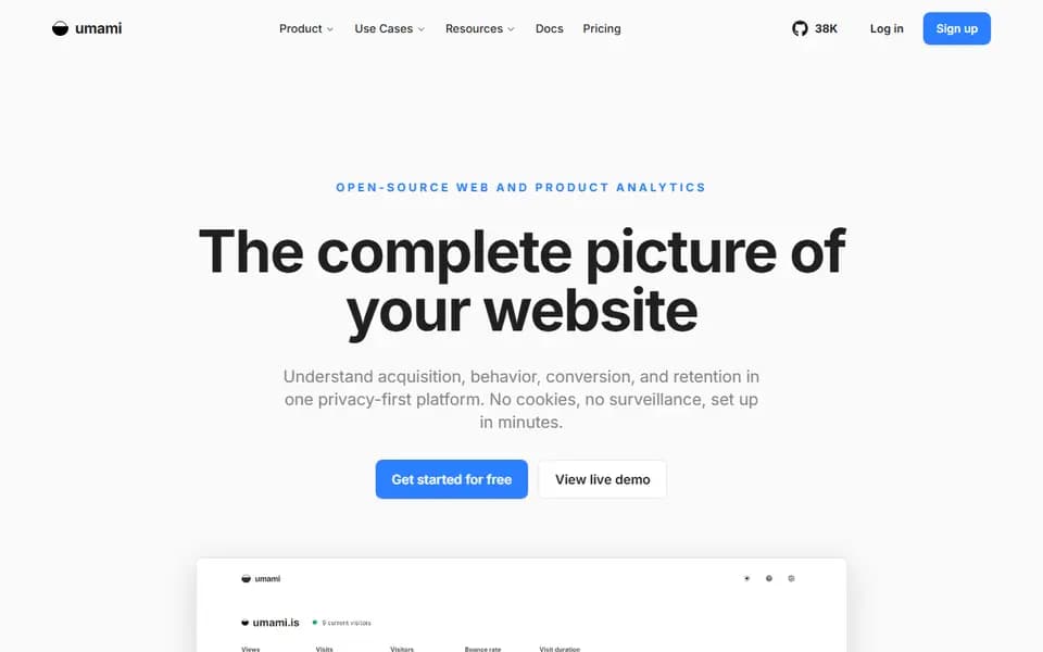 Umami homepage
