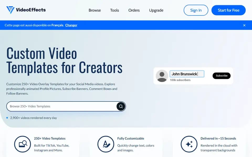 VideoEffects homepage