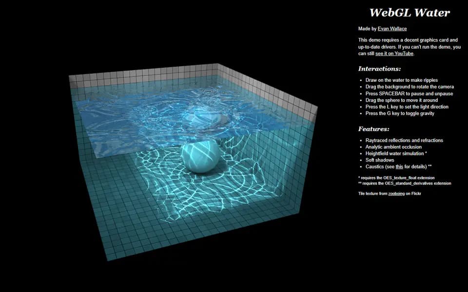WebGL Water homepage