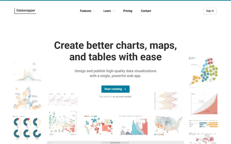 Datawrapper homepage